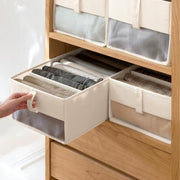 Mesh Window Storage Box with Compartments - Beige