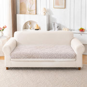 Rabbit Plush Sofa Mat Floral Design - Almond