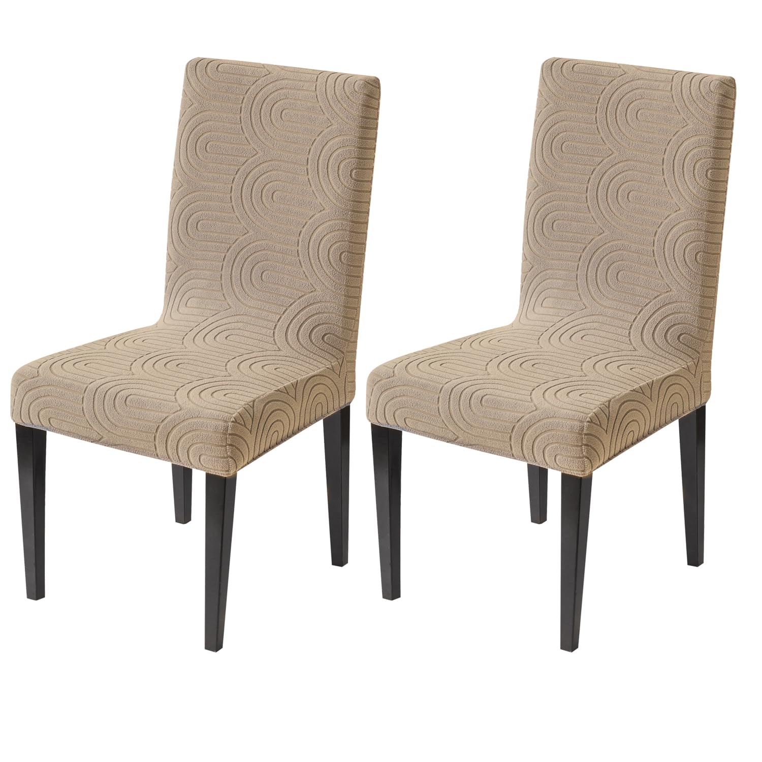 Premium Stretch Chair Cover – 220 GSM Jacquard Fabric (Khaki)