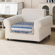 'Aura Petal Series' Quilted Sofa Mat Printed – Anti Slip (Boho Navy)