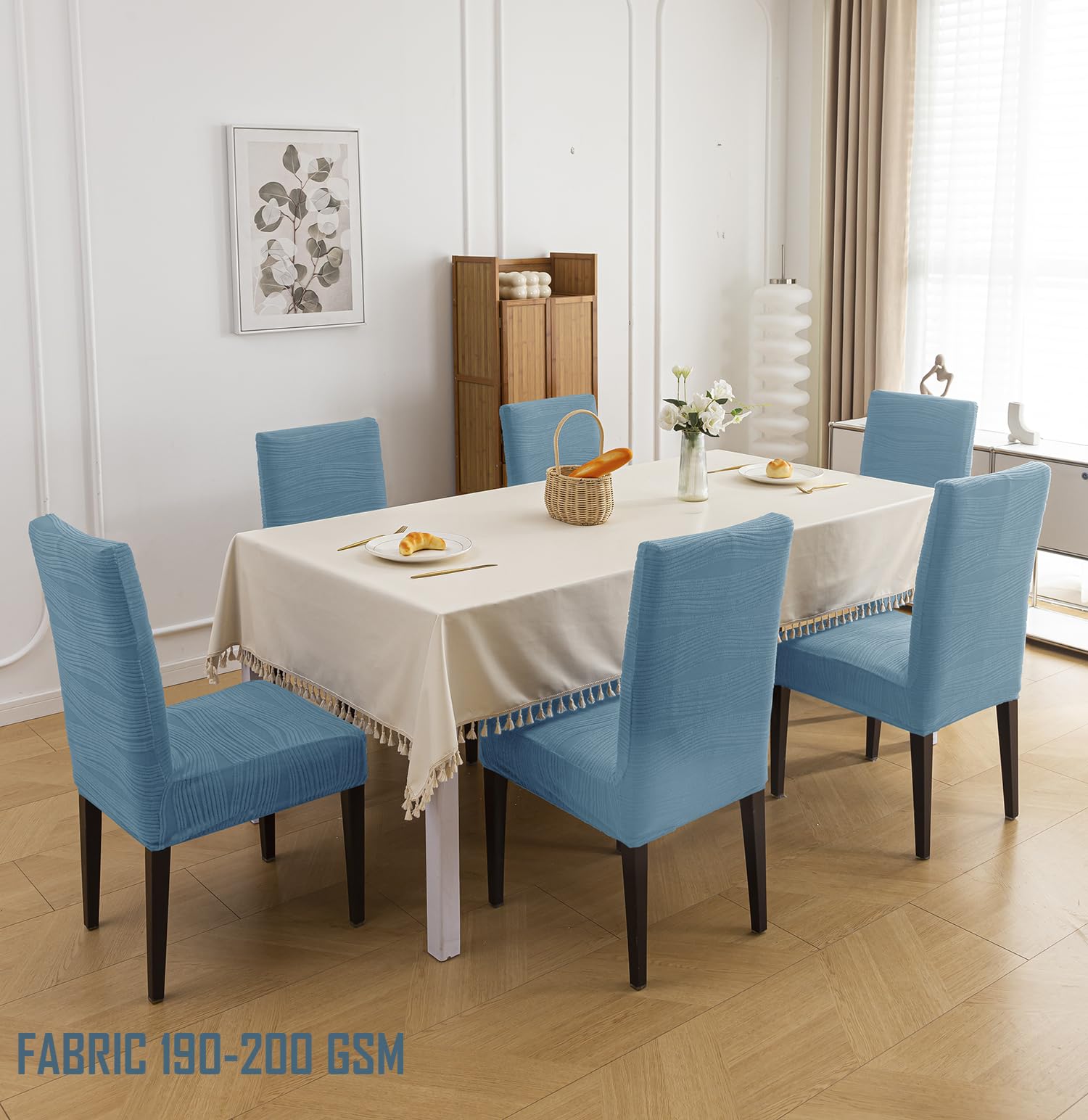 Stretchy Universal Jacquard Waterproof Chair Cover (Light Blue)