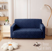 Universal Jacquard Fabric Diamond Texture Sofa Cover 220 GSM (Navy Blue)