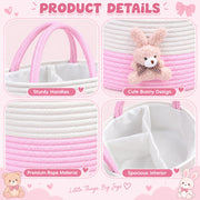 Baby Diaper Caddy Organizer Cotton Rope Basket