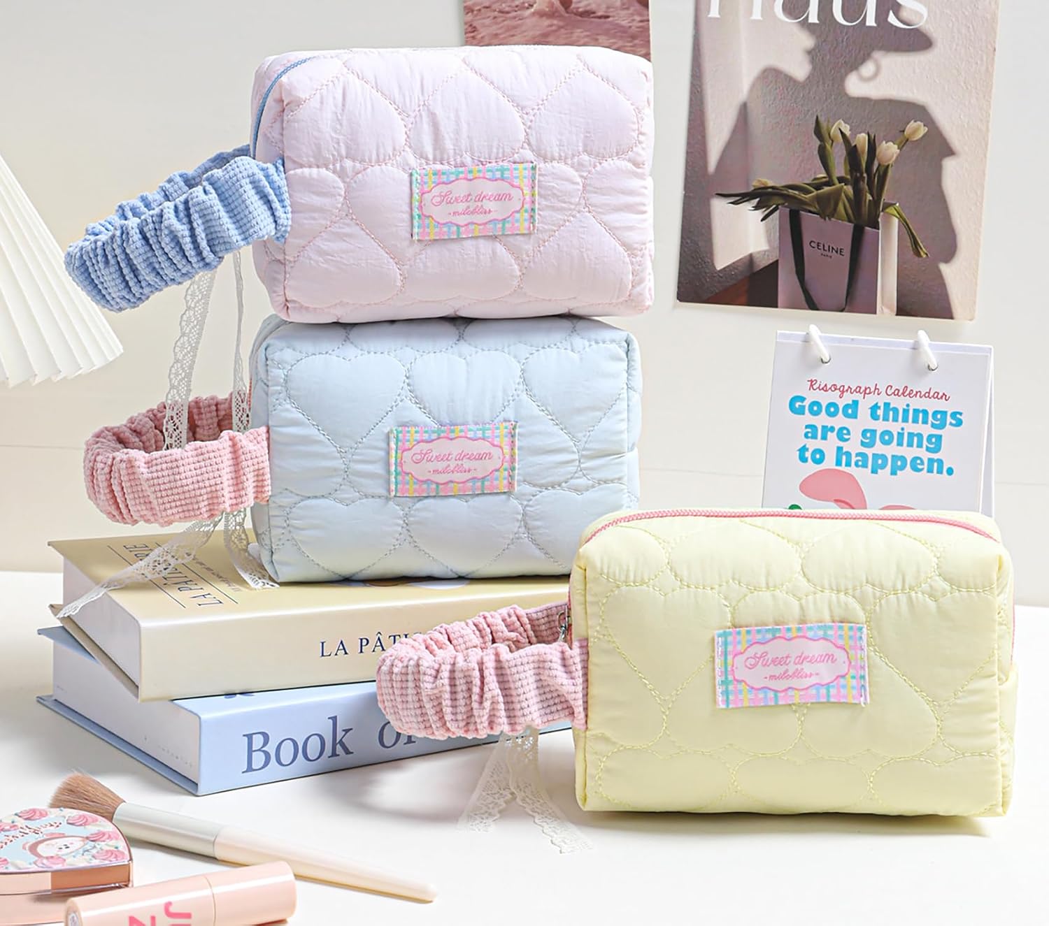 Korean Quilted Makeup Bag for Women