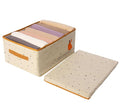 Non-Woven Clothes Storage Box Drawer Divider Basket (Beige Print)
