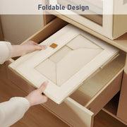 Wardrobe Storage Box with Lid & Window - Beige