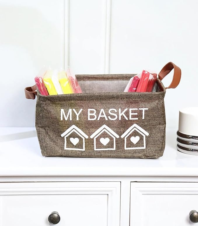 Foldable Baskets Bins Clothes Desktop Mini Boxes (Multicolor, Pack of 3)