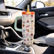 1200ML Stainless Steel Tumbler with Handle & Pop-Up Lid (Printed)