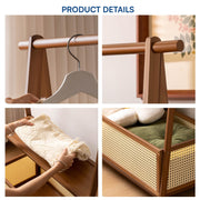 Wooden Floor Standing Clothes Hanger Rack