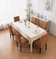 Premium Stretch Dining Chair Covers – 220 GSM Thick Jacquard Fabric- Brown