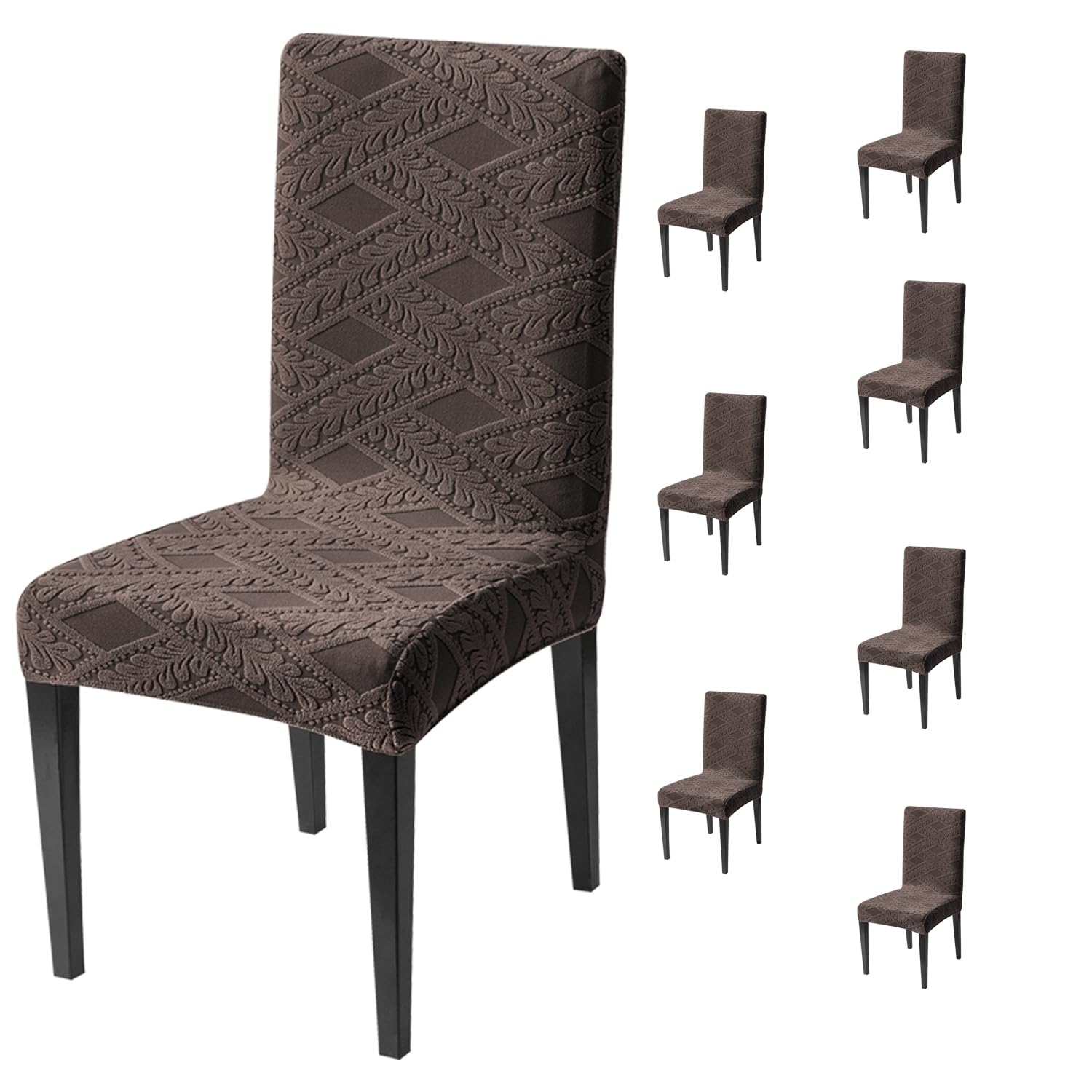 Stretchable Jacquard Chair Cover – 220 GSM- Brown