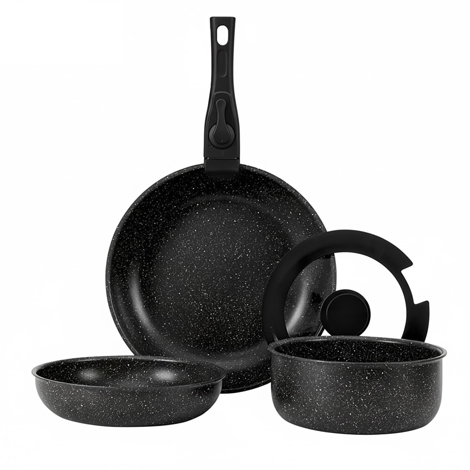 Maifan Stone Nonstick Cookware Set of 5 Detachable Handle Pots & Pans