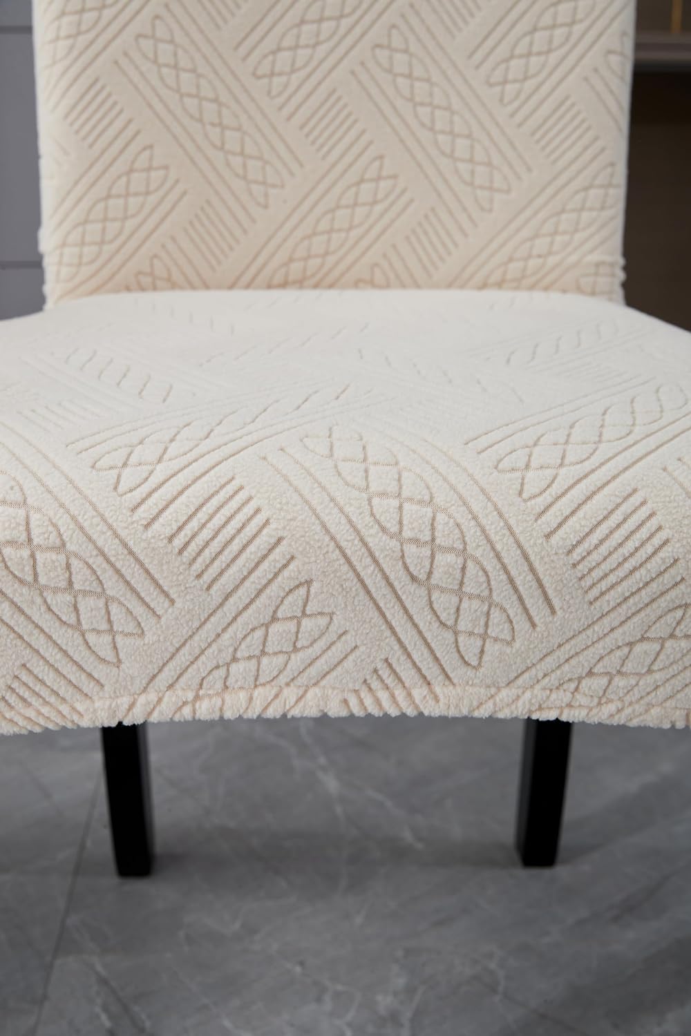 Elastic Jacquard Chair Cover (Pattern Beige)