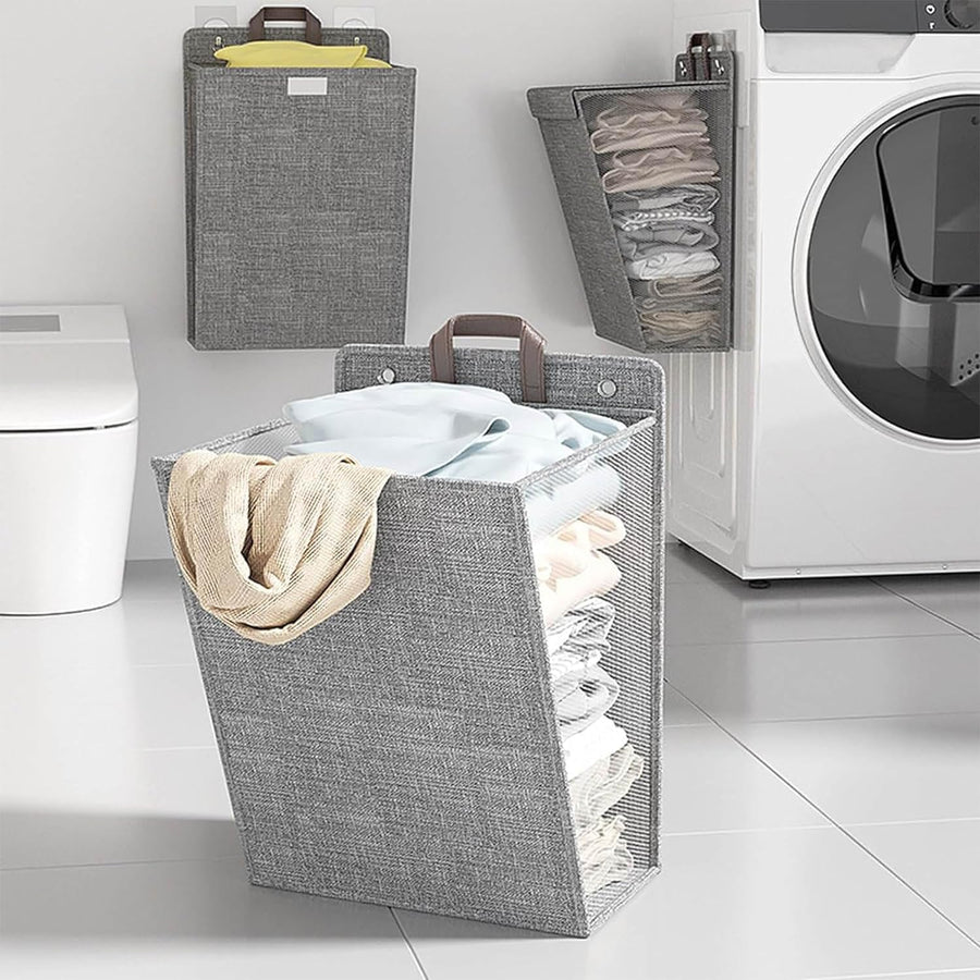Wall Mounted Laundry Basket-Grey