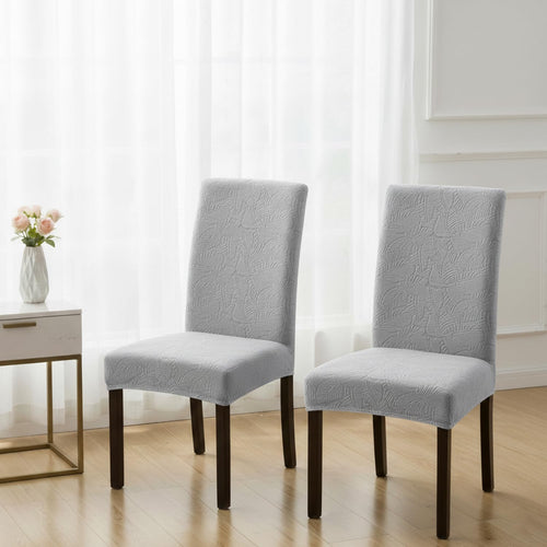 Stretchable Jacquard Dining Chair Cover – Universal Fit, 220 GSM-Grey