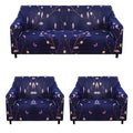 Universal 3 Piece Sofa Covers (3+1+1 Seater) (Dark Blue Butterfly)
