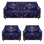 Universal 3 Piece Sofa Covers (3+1+1 Seater) (Dark Blue Butterfly)