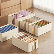 Oxford Cloth Storage Bins Closet & Wardrobe Shelves (Small Beige)