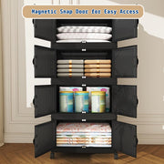 Foldable Storage Box Cart with Handle & Wheels (Black)