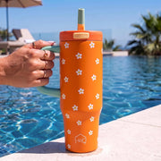 1200ML Stainless Steel Tumbler with Handle & Pop-Up Lid (Printed)
