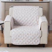 Mughal Series Anti-Slip Sofa Cover Mat with Pocket – Polyester Couch Protector(Beige Blossom)