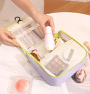 Hanging Toiletry Bag for Women – Water-Resistant Travel Makeup Organizer with Multiple Compartments & Padded Handle