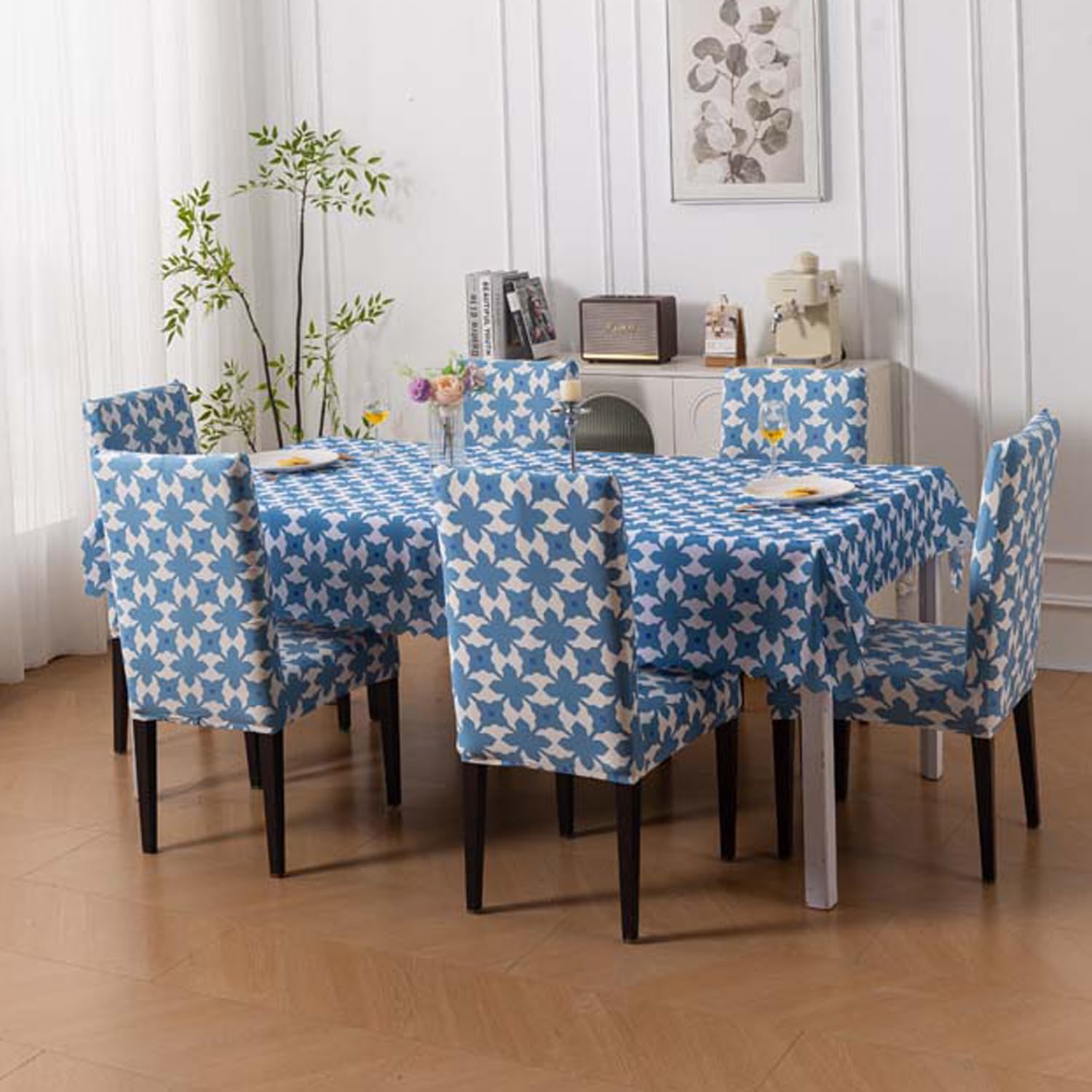 Dining Table Cover Waterproof (1 Table Cover + 6 Chair Cover)