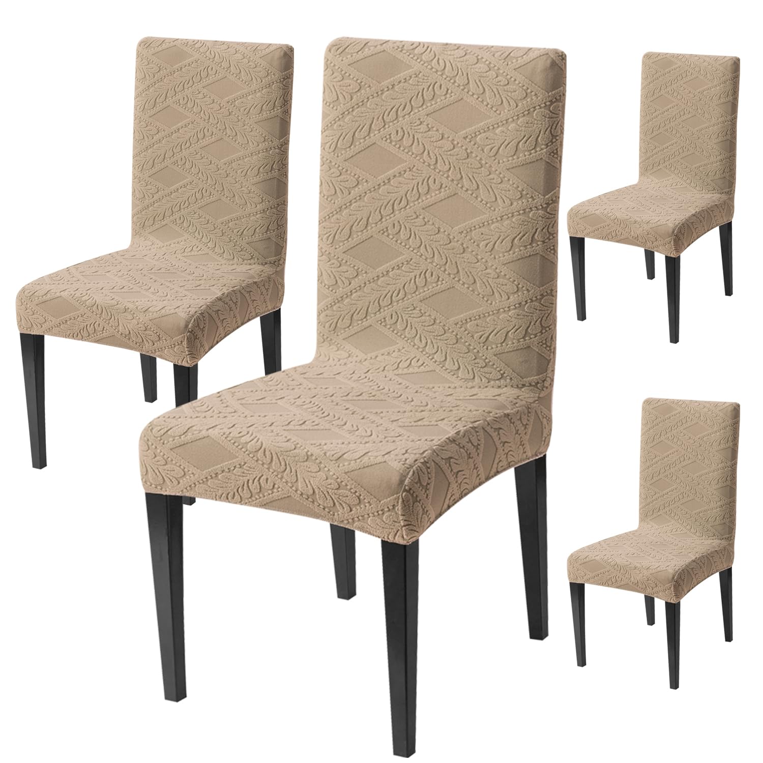 Stretchable Jacquard Chair Cover – 220 GSM- Khaki