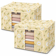 Clothing Storage Box 66 Litre - Cream Flower