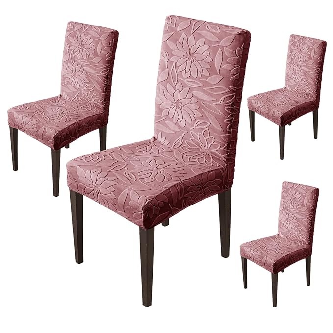 Stretchy Universal Camellia Jacquard Waterproof Chair Cover (Maroon)