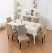 Decorative Dining Chair Cover – 220 GSM Stretch Jacquard Fabric (Khaki)