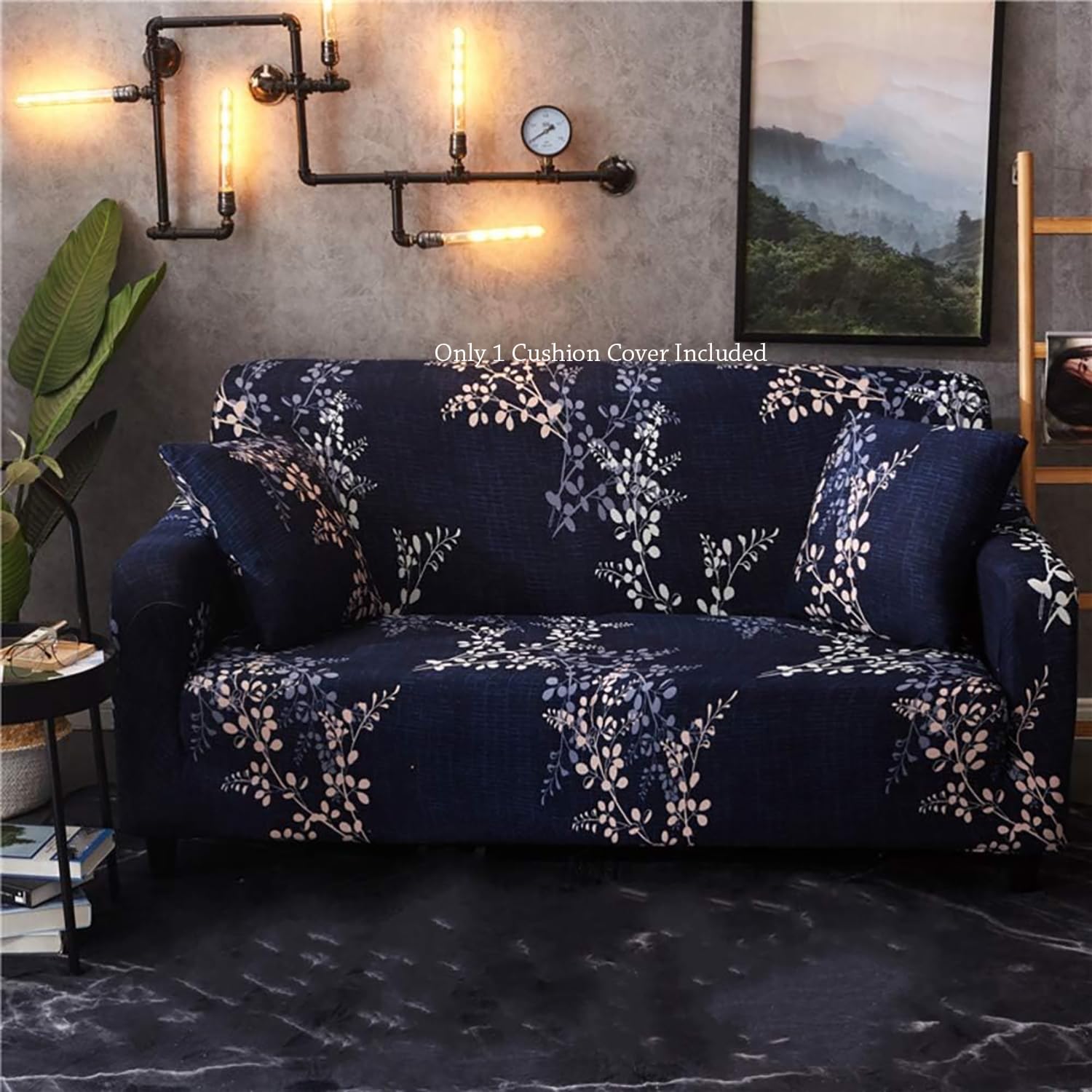 Universal Stretchable Sofa Cover-Indigo Twix