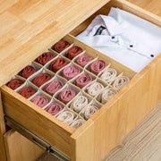 Pack of 3 Closet Socks Organizer Drawer Divider 16 + 24 Cell Collapsible Closet