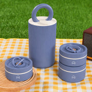 1400ml 304 Stainless Steel Lunch Box, 3 Containers