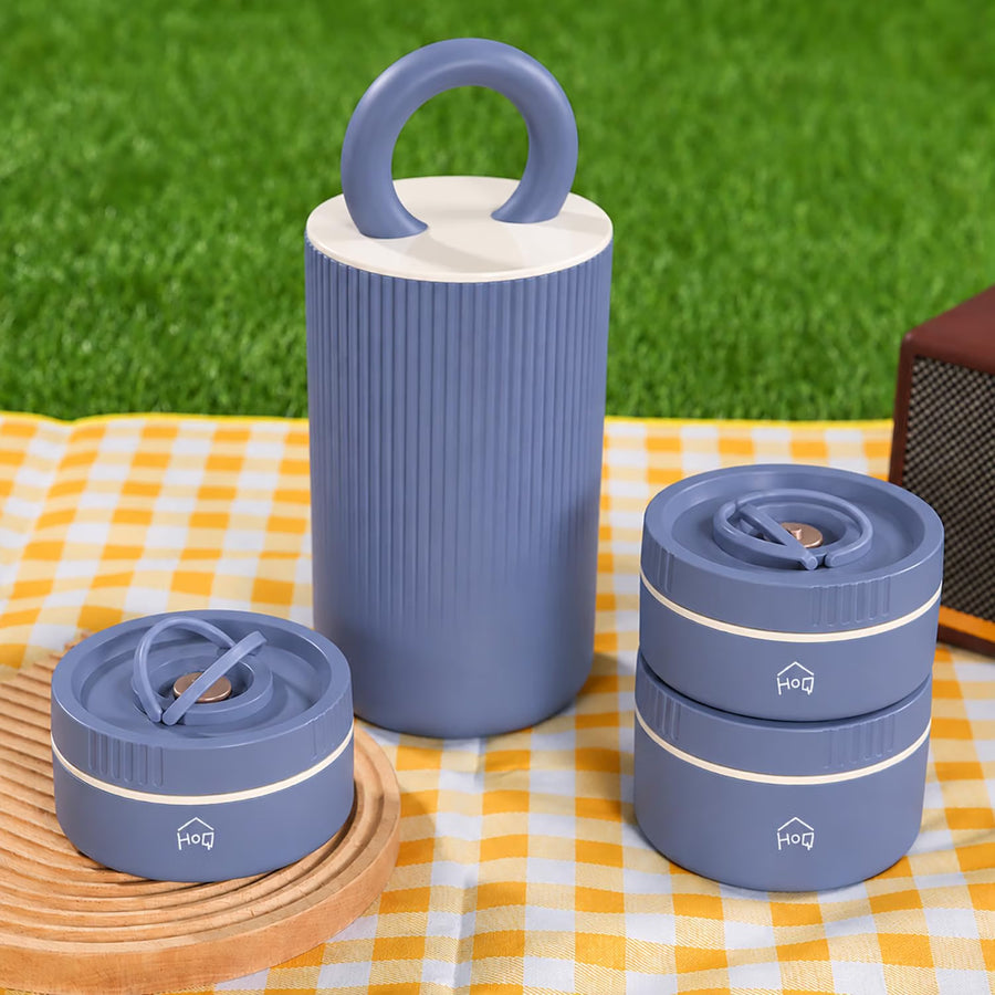 1400ml 304 Stainless Steel Lunch Box, 3 Containers
