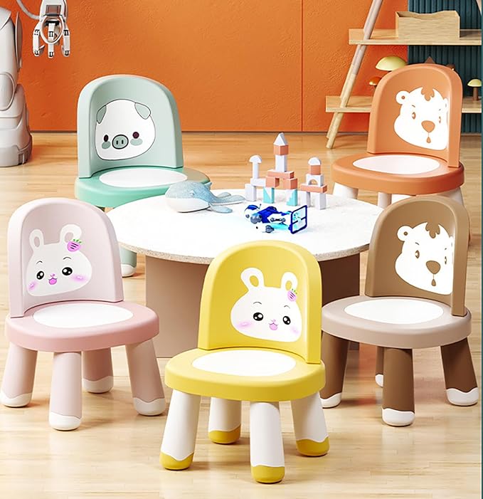 Detachable Baby Chair - Adjustable Plastic Backrest Chair & Stool for Toddlers