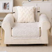 Quilted Printed Sofa Cover for Indian Sofa Set – Washable (Beige Stem)