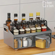 Kitchen Accessories Organizer Set Jar & Spice Racks (Grey)