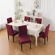 Decorative Dining Chair Cover – 220 GSM Stretch Jacquard Fabric (Maroon)