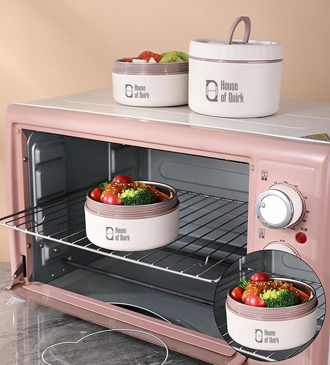 304 Stainless Steel Bento Lunch Box – 3 Stackable Containers (2×420ml + 1×620ml) with Insulated Case