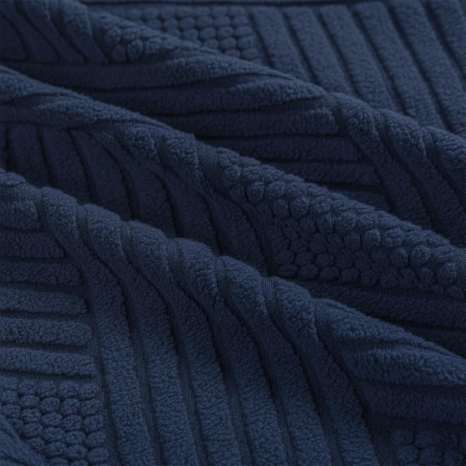 Elegant Jacquard Chair Cover – 220 GSM Stretch Fabric (NavyBlue)