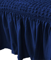 Bubble Frill Couch Cover-Navy
