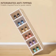 6-Layer Foldable & Stackable Shoe Cabinet with Transparent Front Door (Transparent)