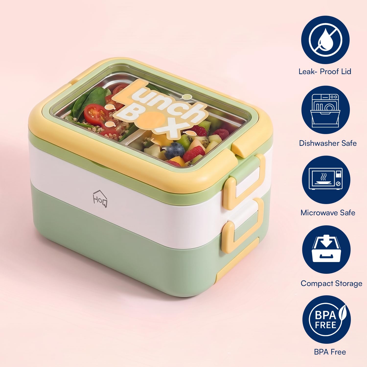 1200ml Stainless Steel Insulated Lunch Box