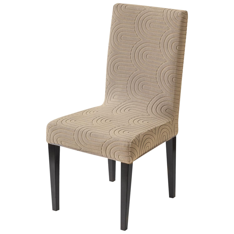 Premium Stretch Chair Cover – 220 GSM Jacquard Fabric (Khaki)