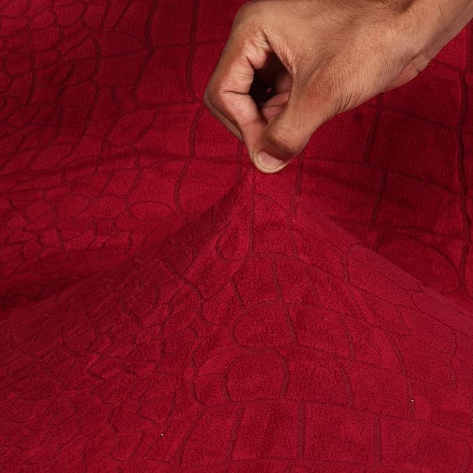 Universal Crocodile Texture Jacquard Fabric Sofa Cover (Wine)