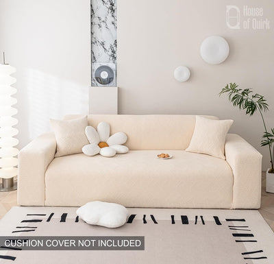 Universal Jacquard Fabric Sofa Cover- Beige