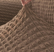Bubble Frill Couch Cover-Light Brown