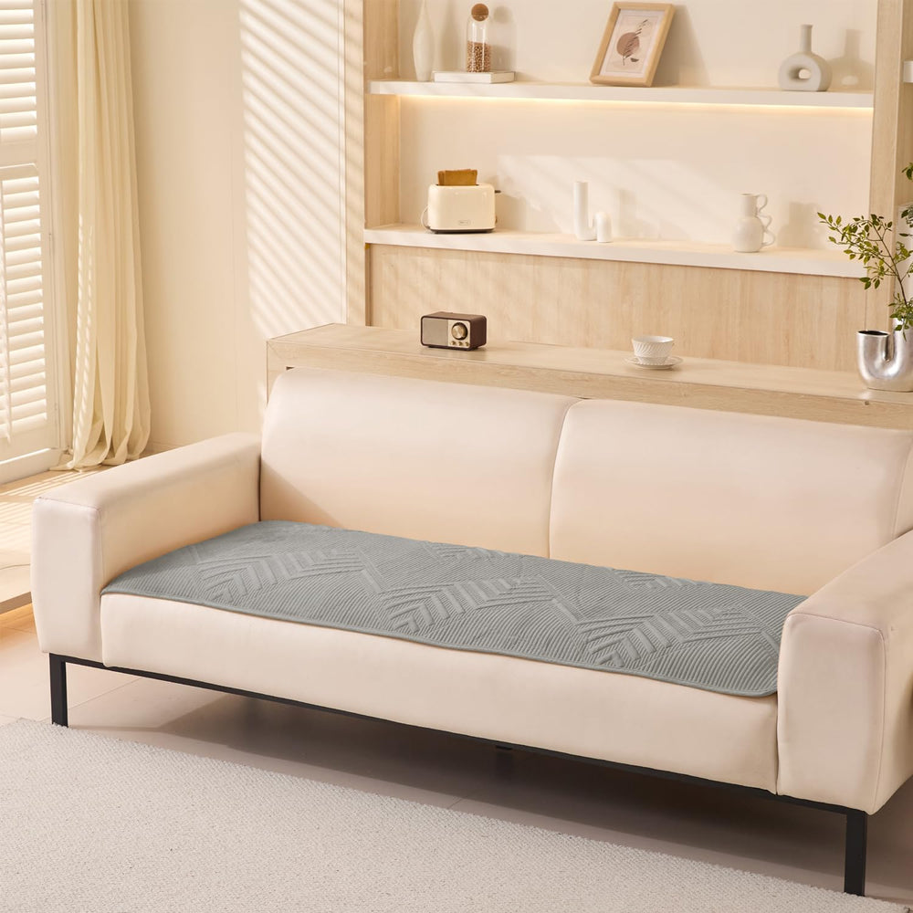 Sofa Covers Mat Velvet Herringbone Chenille Fabric (Grey)