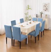 Stylish Jacquard Dining Chair Cover – 220 GSM (Light Blue)